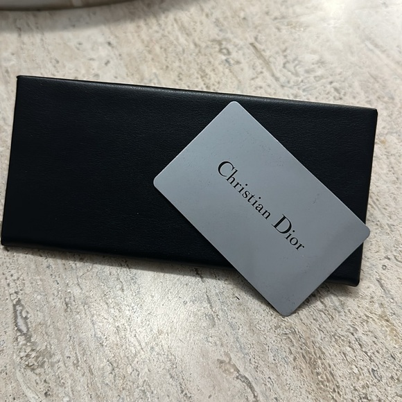 CHRISTIAN DIOR Sunglasses Case Black  Magnetic Folding Triangle Faux Leather EUC - Picture 7 of 14